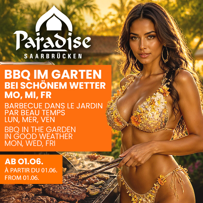 BBQ im Garten bei schöneem Wetter